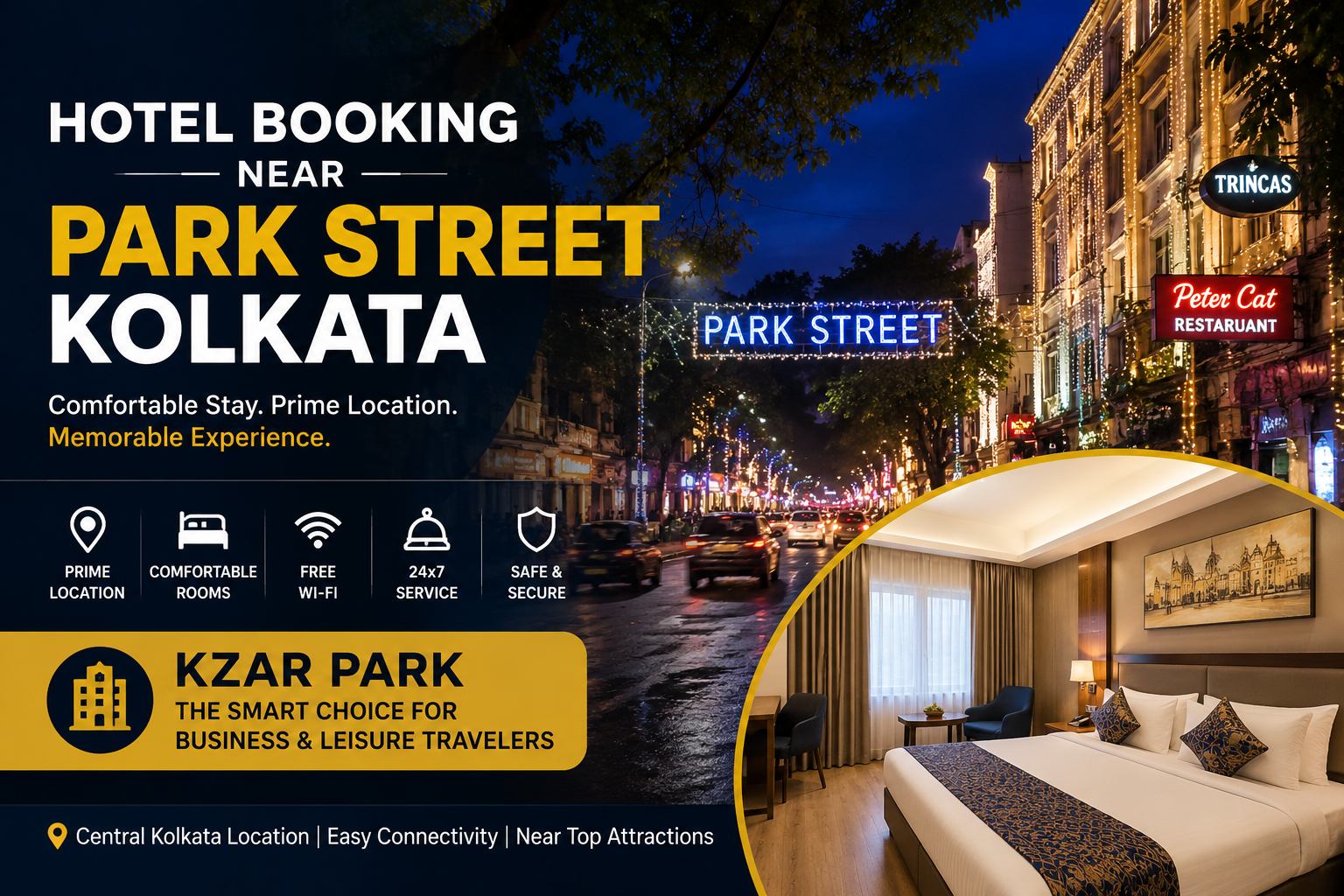 Hotel booking near Park Street Kolkata