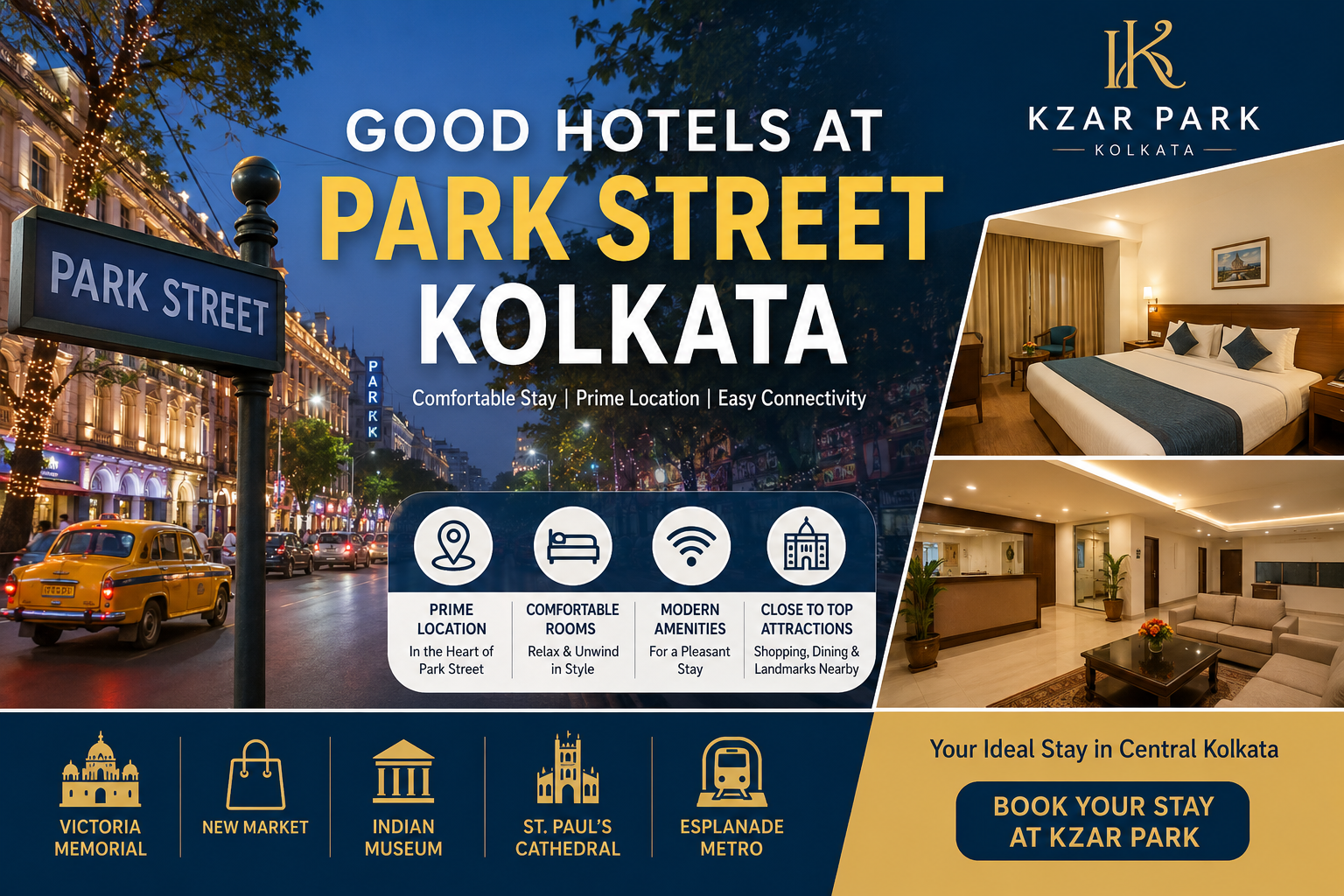good hotels at park street kolkata